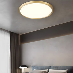 Minimalist Circular Copper LED Ceiling Lamp For Living Room