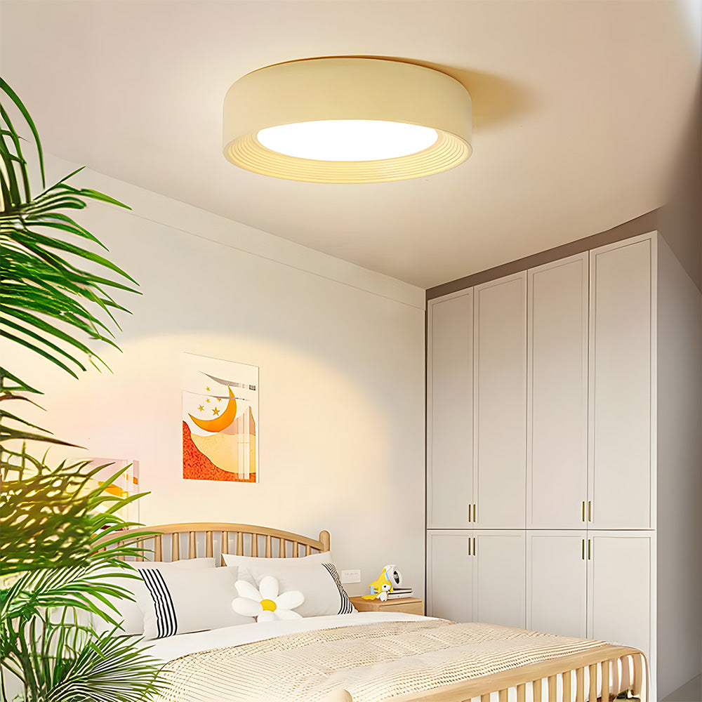 Cute Creamy Yellow Round LED Ceiling Light