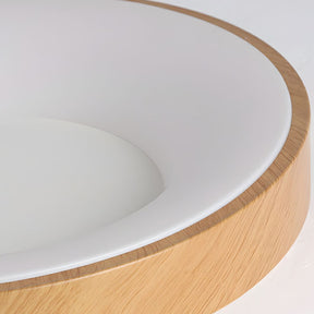 Natural Wood Round LED Ceiling Light