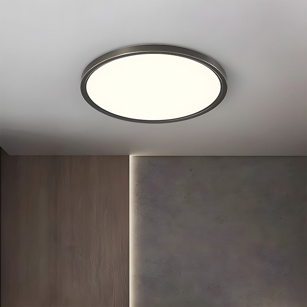 Minimalist Circular Copper LED Ceiling Lamp For Living Room