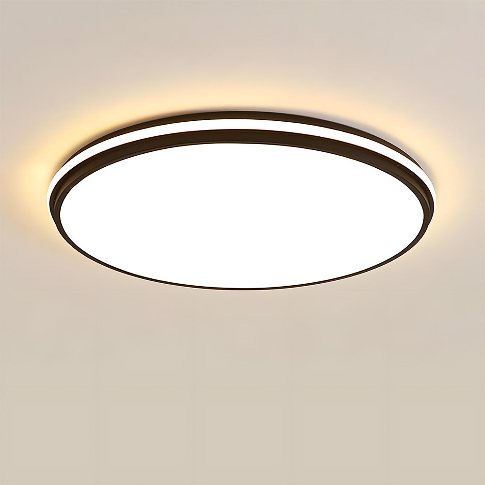 Minimalist Circular White Metal LED Bedroom Ceiling Light