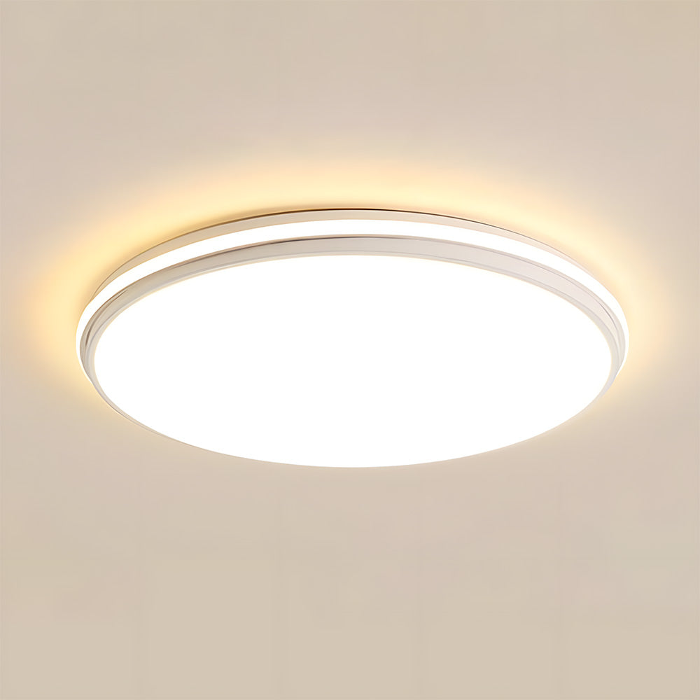 Minimalist Circular White Metal LED Bedroom Ceiling Light