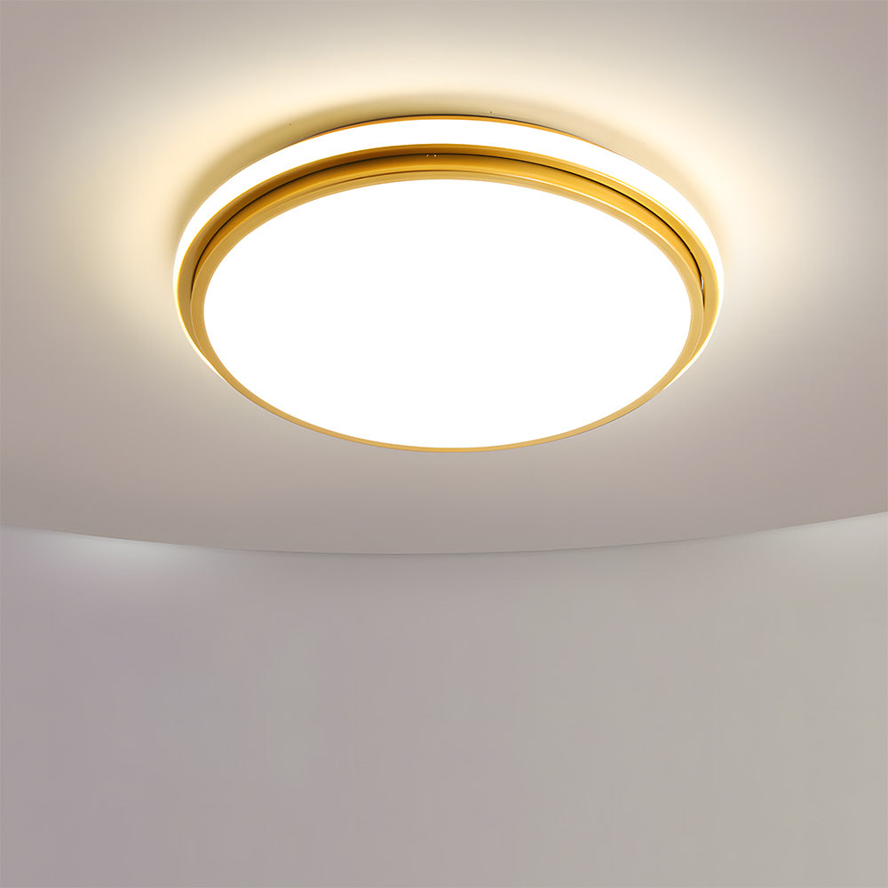 Minimalist Circular White Metal LED Bedroom Ceiling Light