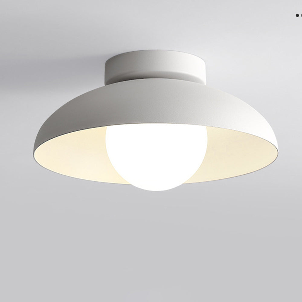 Minimalist White Metal Round Ceiling Light