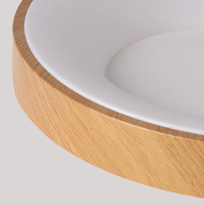 Natural Wood Round LED Ceiling Light