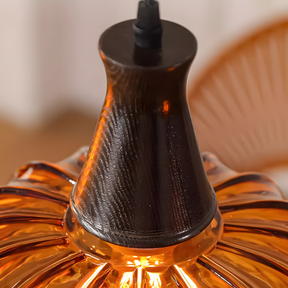 Retro Amber Blossom Glass Pendant Light