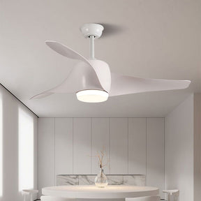 Simple Flush Ceiling Fan With LED Light And Remote