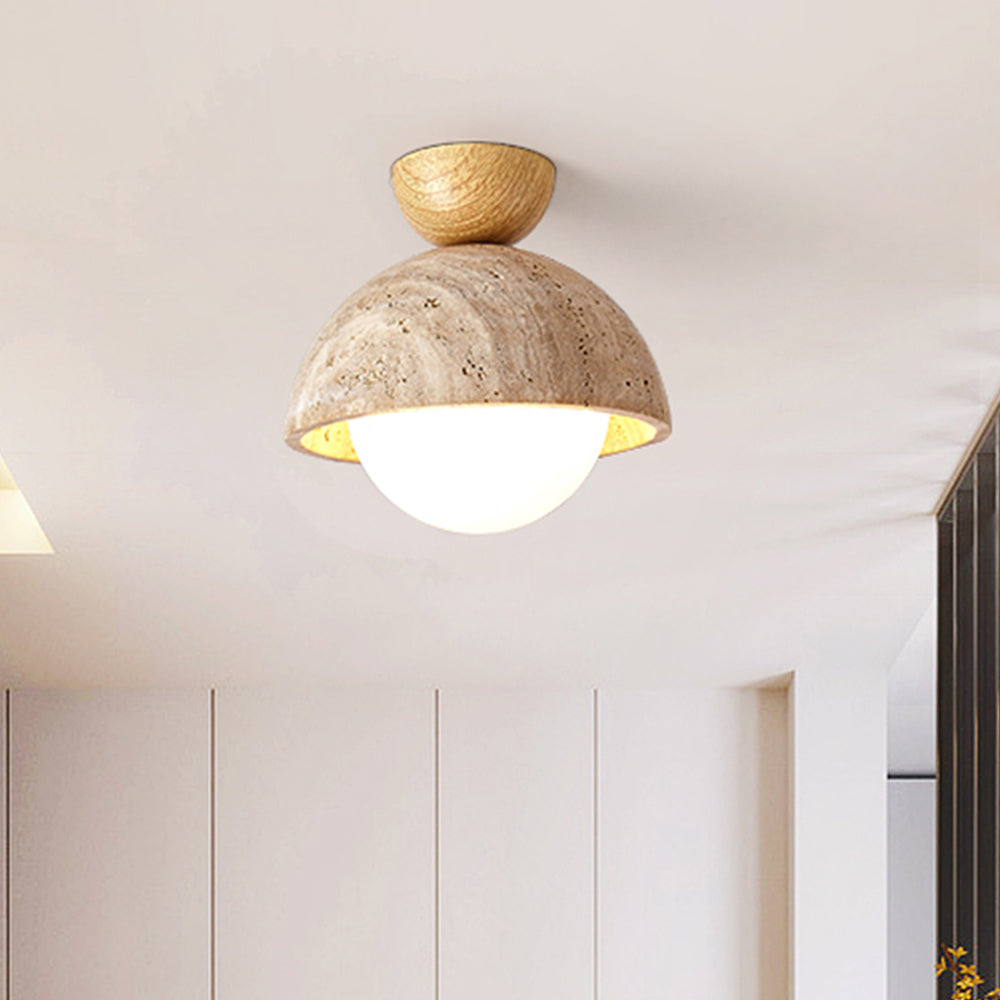 Retro Stone Industrial Yellow Ceiling Light