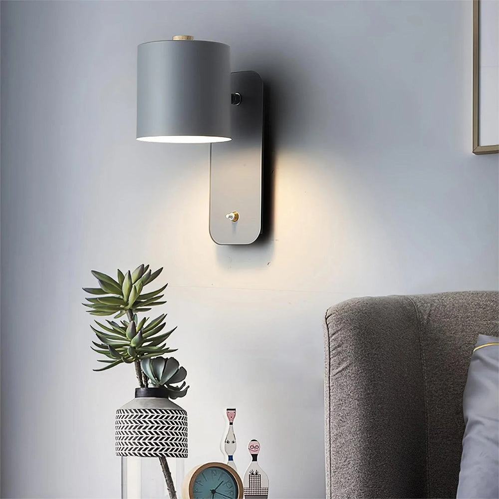 Nordic Rotatable Cylinder Iron Wall Light For Bedroom