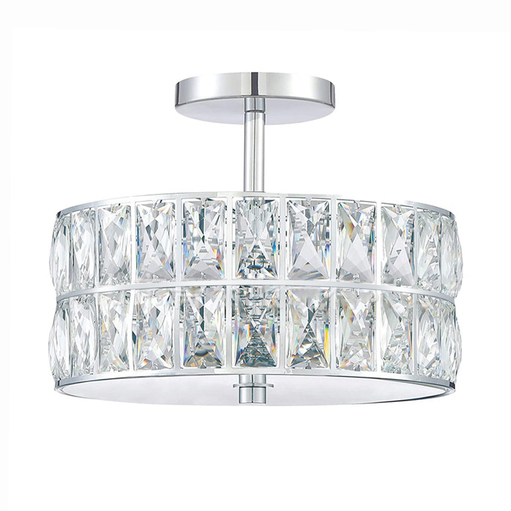 Mid-Century Crystal Glass Ceiling Lamp