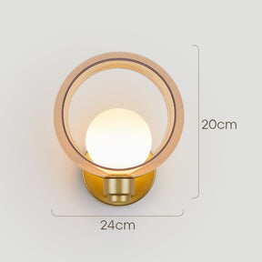 Simple Round Modern Glass Bedroom Wall Light