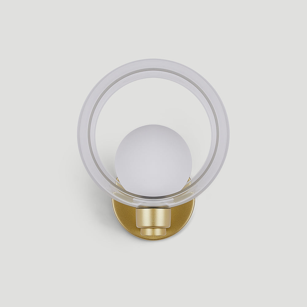 Simple Round Modern Glass Bedroom Wall Light