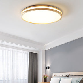 Vintage Wood Round LED Ceiling Light