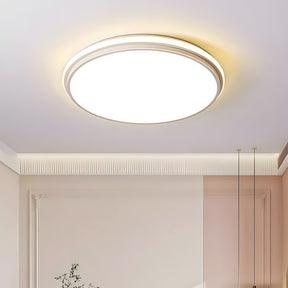 Minimalist Circular White Metal LED Bedroom Ceiling Light