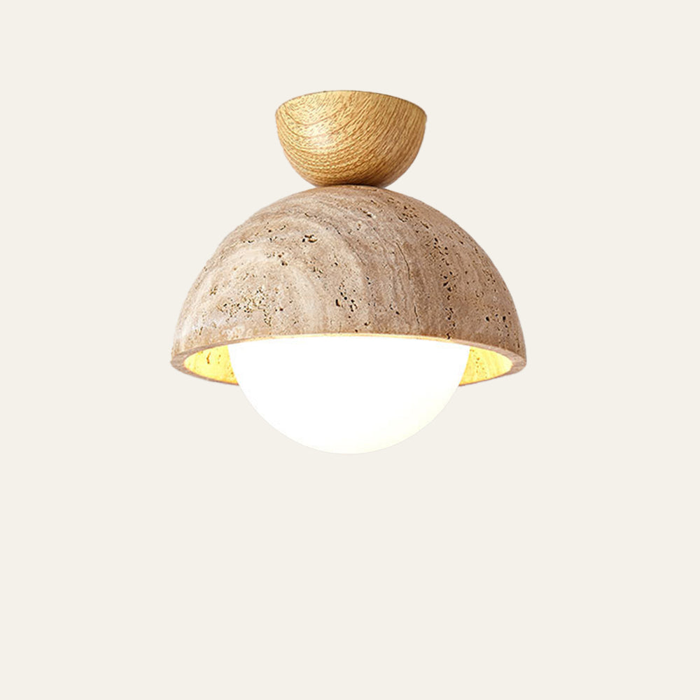 Retro Stone Industrial Yellow Ceiling Light