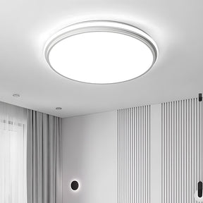 Minimalist Circular White Metal LED Bedroom Ceiling Light