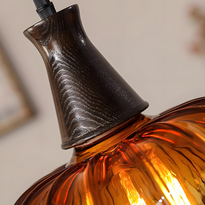 Retro Amber Blossom Glass Pendant Light