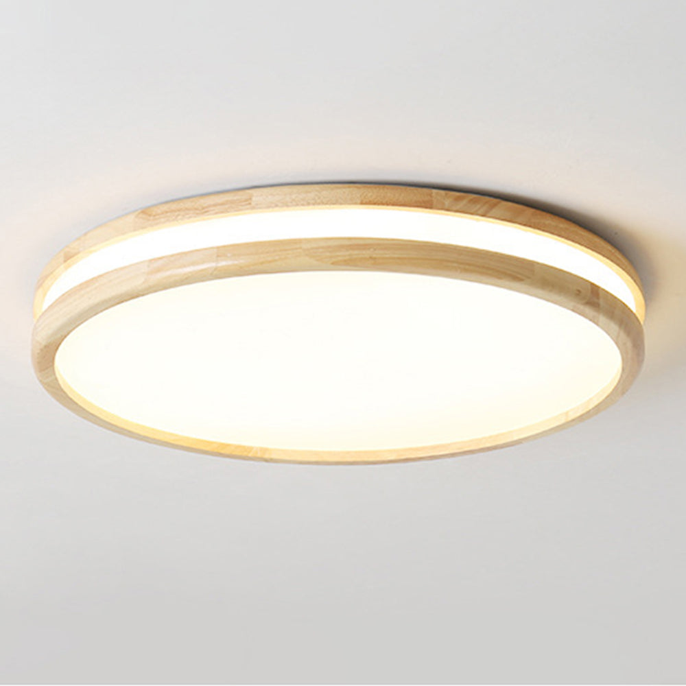 Vintage Wood Round LED Ceiling Light