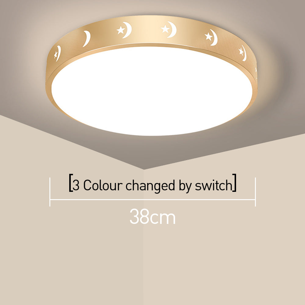 Gold Vintage Round Flush Mount Ceiling Light