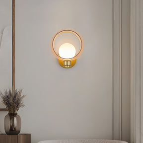 Simple Round Modern Glass Bedroom Wall Light