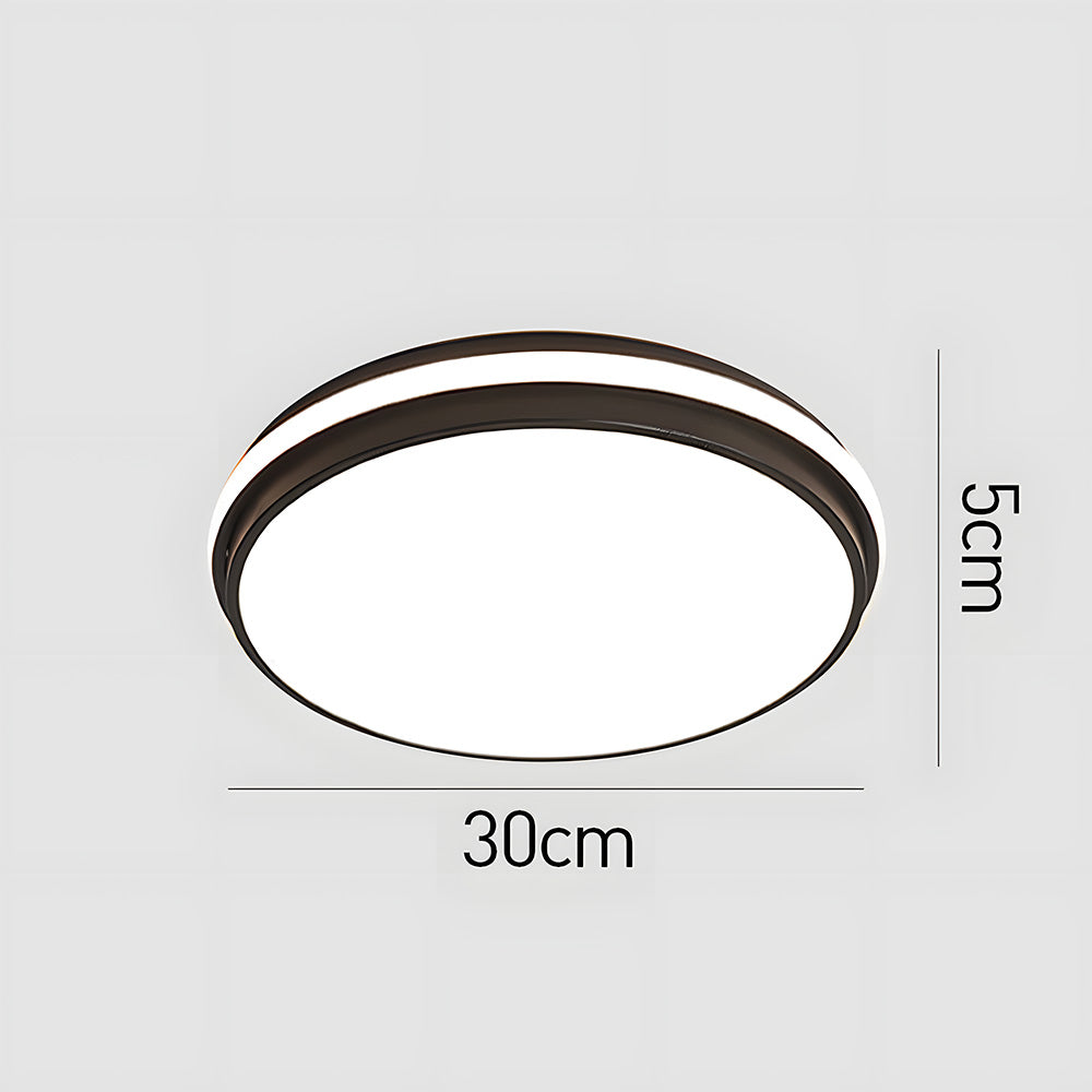 Minimalist Circular White Metal LED Bedroom Ceiling Light