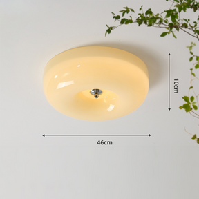 Cream Round Ceiling Lamp Simple Glass Ceiling Light For Bedroom