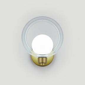 Simple Round Modern Glass Bedroom Wall Light