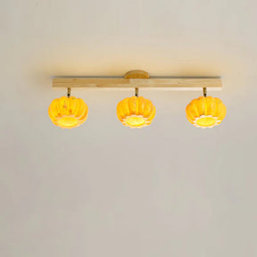 Eco-friendly Yellow Pumpkin Ceiling Lamp