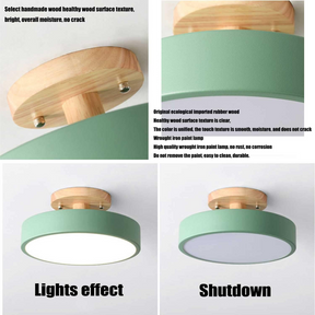 Simple Wooden Finish LED Ceiling Lights