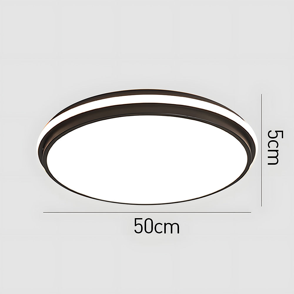 Minimalist Circular White Metal LED Bedroom Ceiling Light