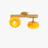 Eco-friendly Yellow Pumpkin Ceiling Lamp