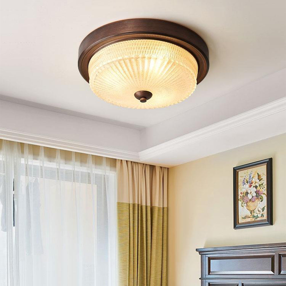 Retro Round Bedroom Ceiling Lamp