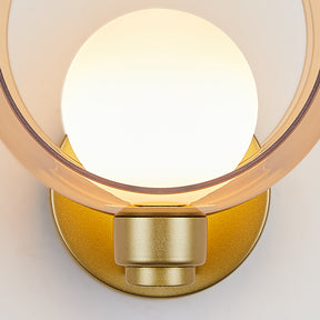 Simple Round Modern Glass Bedroom Wall Light