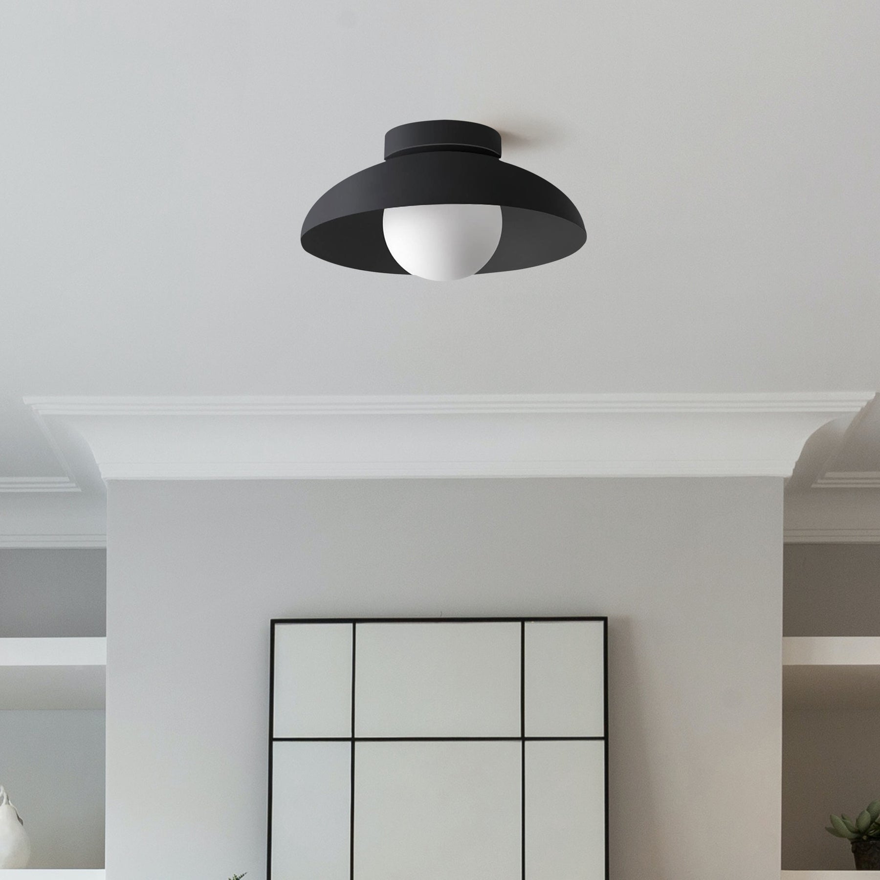 Contemporary Metal Semi Flush Ceiling Light for Hallway