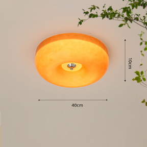 Cream Round Ceiling Lamp Simple Glass Ceiling Light For Bedroom