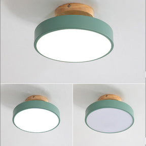 Simple Wooden Finish LED Ceiling Lights