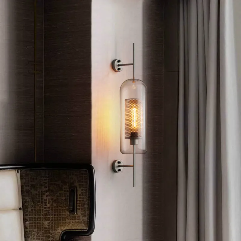 Modern Glass Golden Wall Ball Light Bedside Sconce