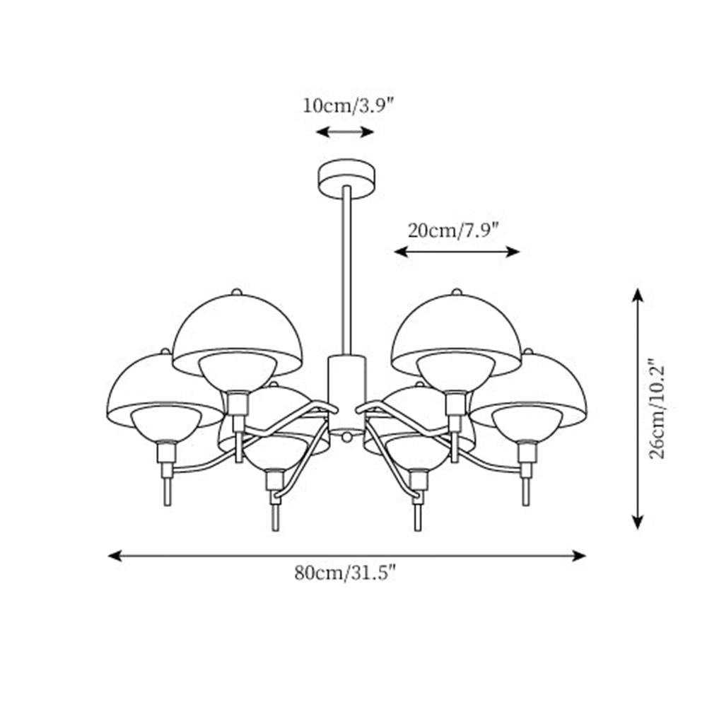 French White Cream Mushroom Chandelier