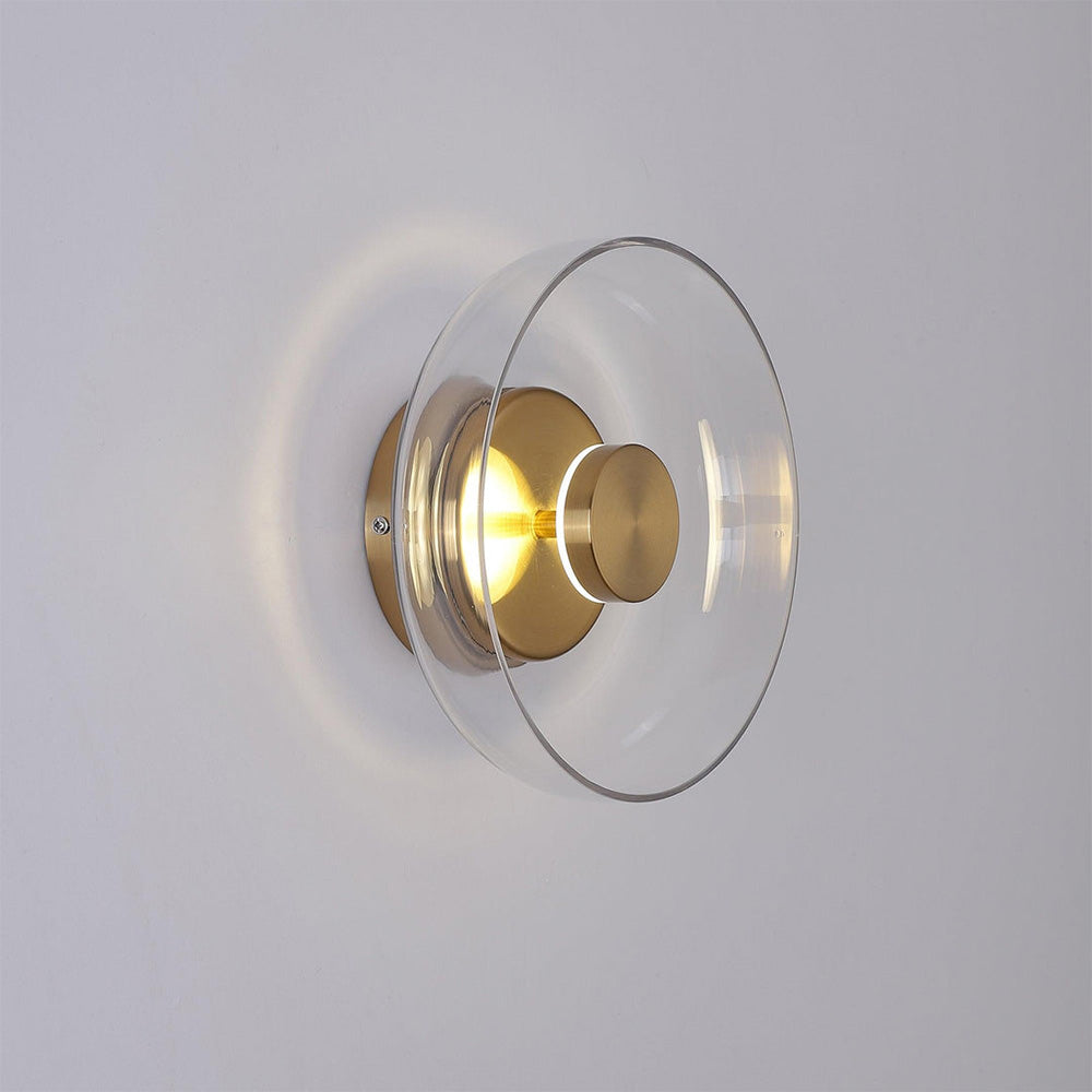 Modern Clear Round LED Glass Wall Sconce