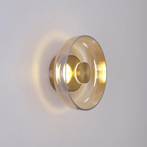 Modern Clear Round LED Glass Wall Sconce