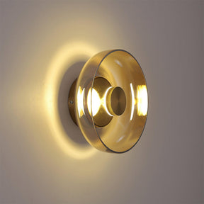 Modern Clear Round LED Glass Wall Sconce