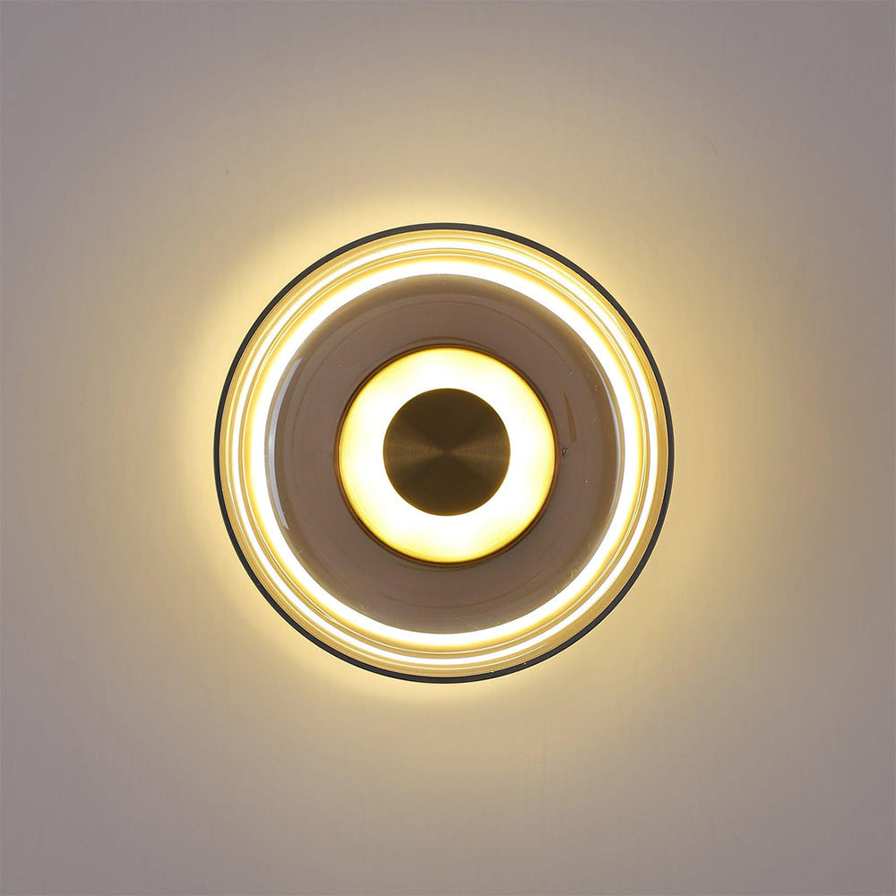 Modern Clear Round LED Glass Wall Sconce