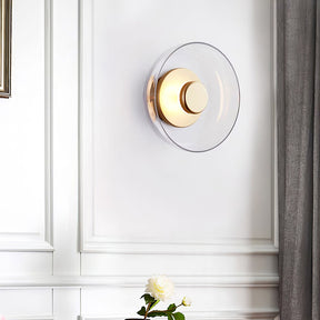 Modern Clear Round LED Glass Wall Sconce