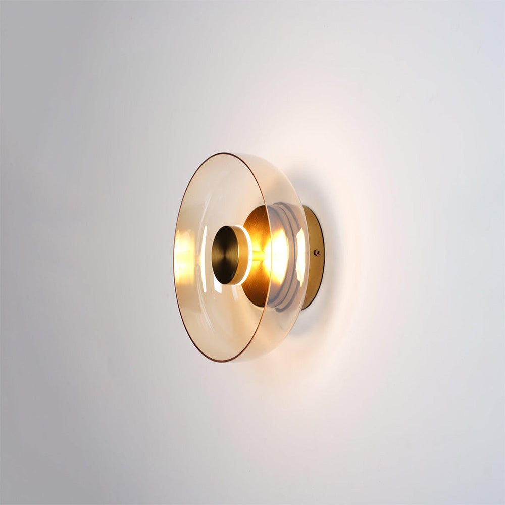 Modern Clear Round LED Glass Wall Sconce