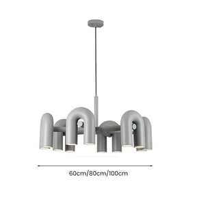 Morandi Creative Pipe Shaped LED Chandelier
