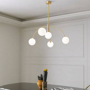 Scandinavian Simplistic Metal Glass Ball Chandelier