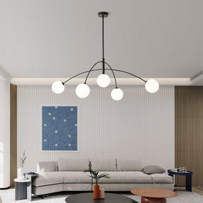 Scandinavian Simplistic Metal Glass Ball Chandelier