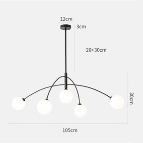 Scandinavian Simplistic Metal Glass Ball Chandelier