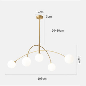 Scandinavian Simplistic Metal Glass Ball Chandelier