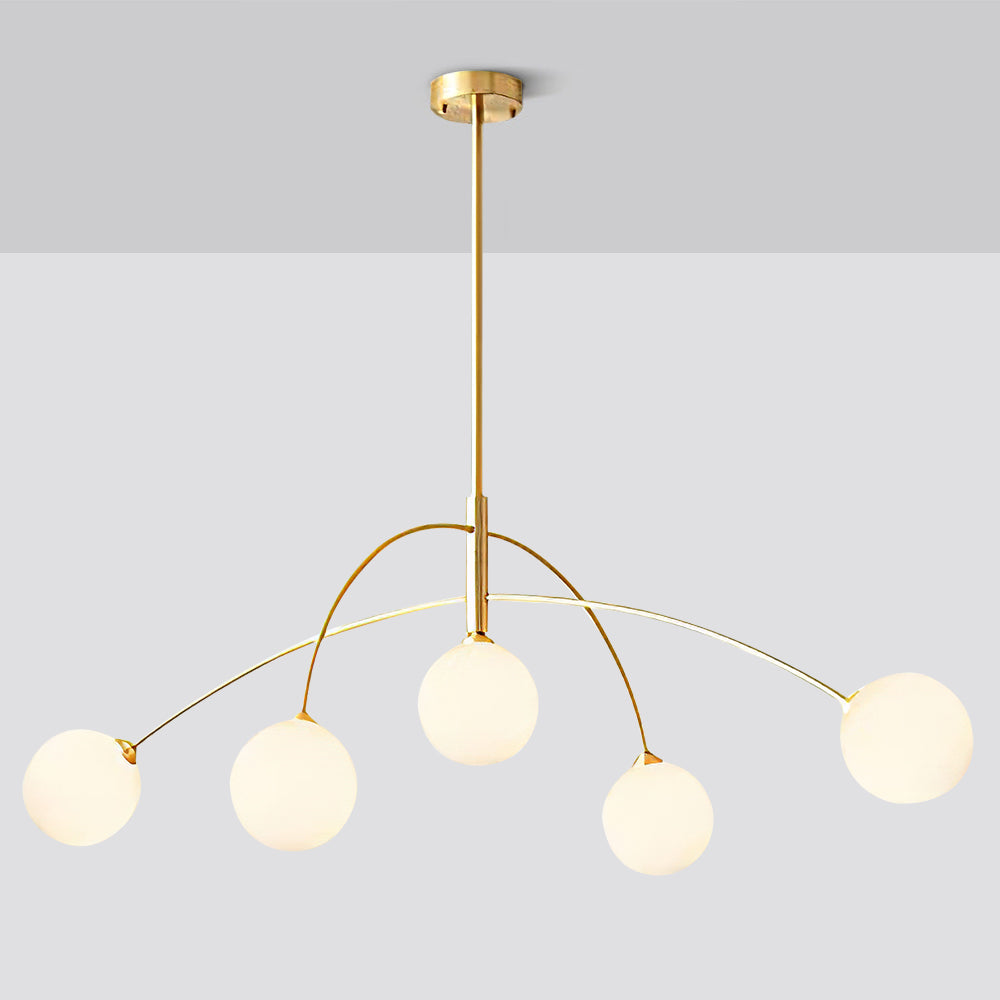 Scandinavian Simplistic Metal Glass Ball Chandelier